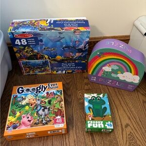 Kids puzzle bundle Melissa and Doug, crocodile creek